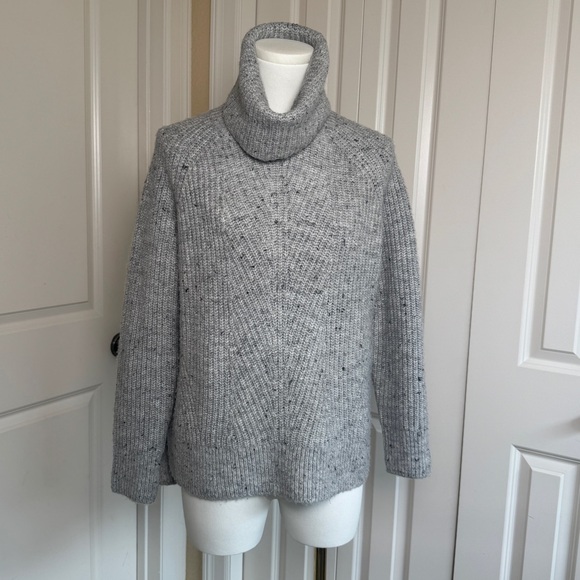 Madewell Sweaters - Madewell Gray Cowl Neck Cable S Sweater Oversized